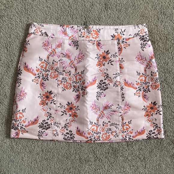 NWT Forever 21 Pink/Orange floral satin like mini skirt, size 27 - Picture 12 of 12